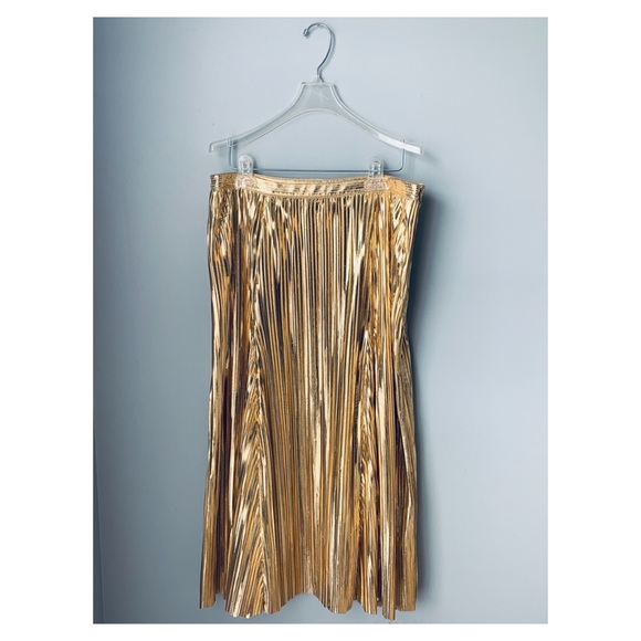 anthropologie Maeve gold eclat midi skirt 12 - Picture 2 of 5